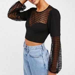 Free People Sweet Jane Long Sleeve Crop